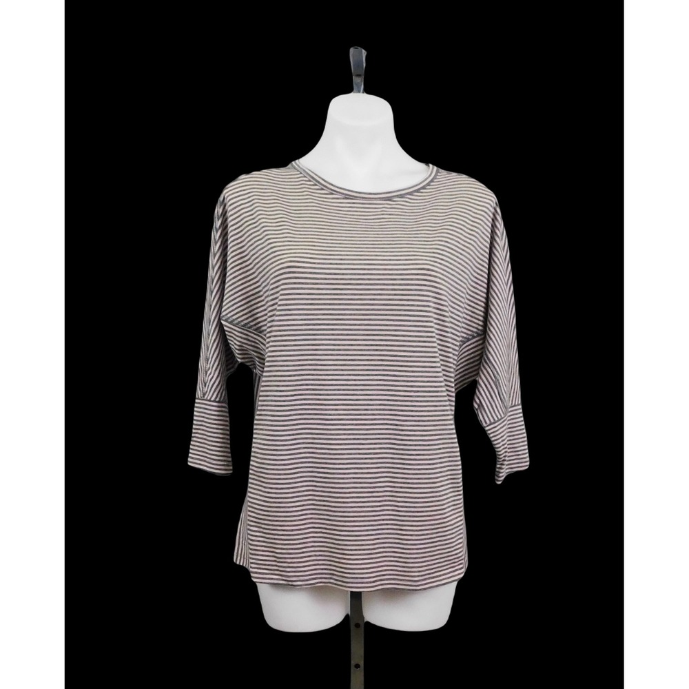 AnyBody Cozy Knit Striped Dolman Sleeve Top,‎ Pink, Gray, XX-Small, New